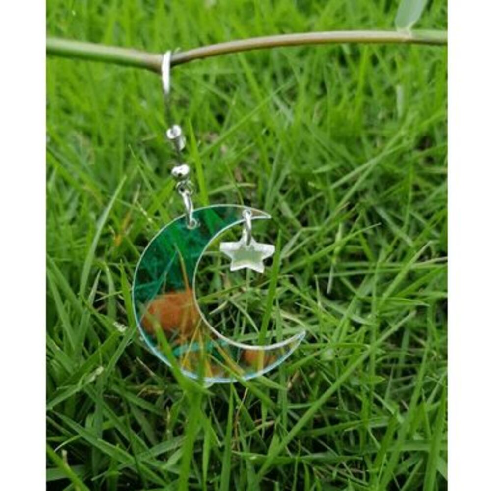 NWOT holographic Moon & Star Earrings